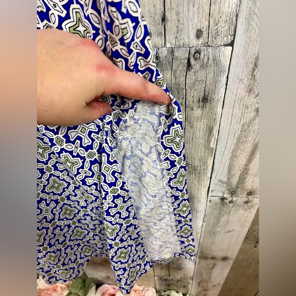 NWOT Boden Racer Neck Halter Maxi Dress in Blue Green Floral Tile Size 4 Regular - Picture 8 of 13